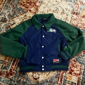 Women's Seattle Seahawks New Era Royal Coaches Raglan Full-Snap Jacket